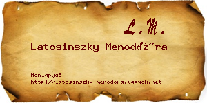Latosinszky Menodóra névjegykártya